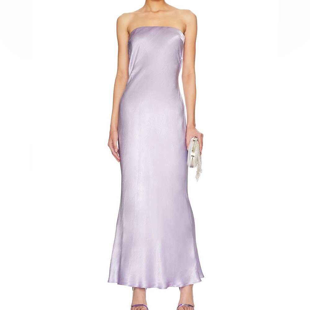 Bec + Bridge Moondance Strapless Midi Dress in Lilac